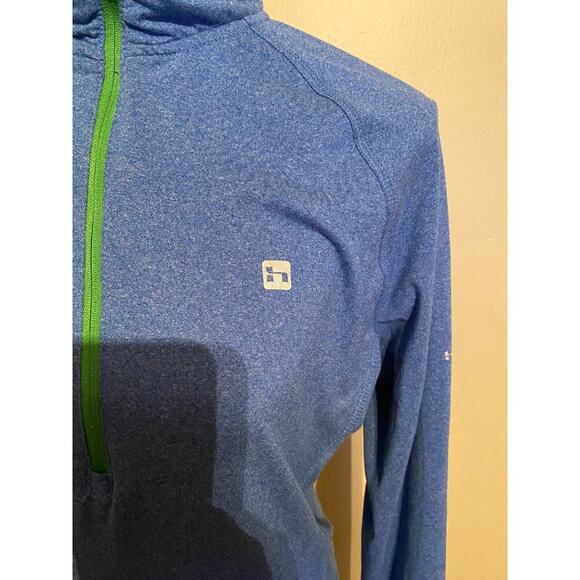Hind Womens small Running Jacket Long Sleeve Blue Lightweight 1/4 Zip Pullover - Picture 2 of 5